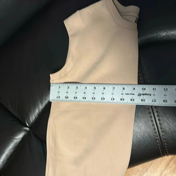 Mondetta Ladies' Soft Ribbed Short Sleeve Active Top, New Taupe (Tan) X-Small - Picture 9 of 11